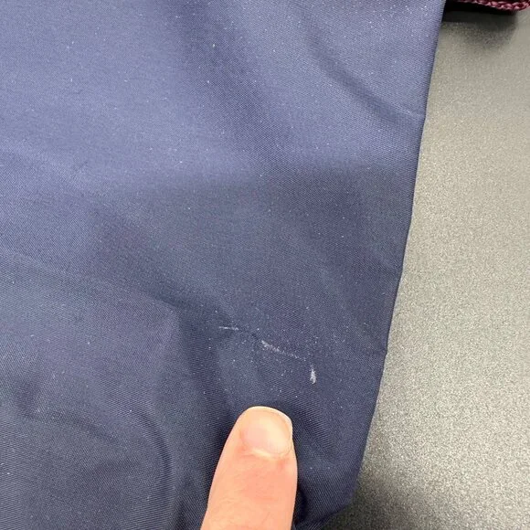 Vintage Travel Duffle Bag Luggage Gloria Vanderbilt Navy Burgundy 1980s Nylon - Picture 11 of 12